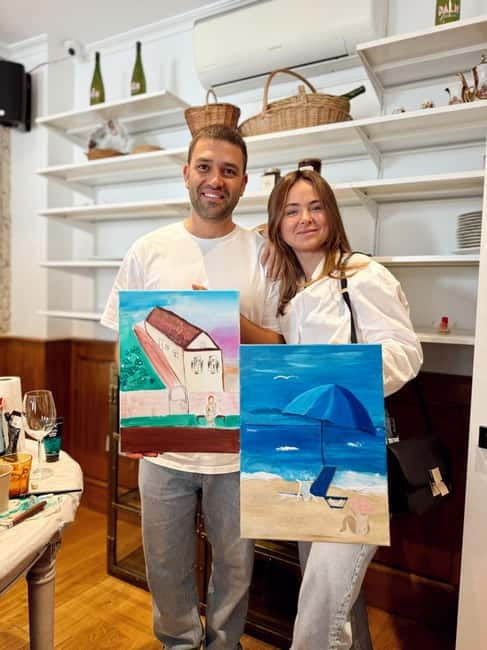 Alicante: Private Art Experience for Couples – Paint & Sip - Choosing your theme before the paint goes on