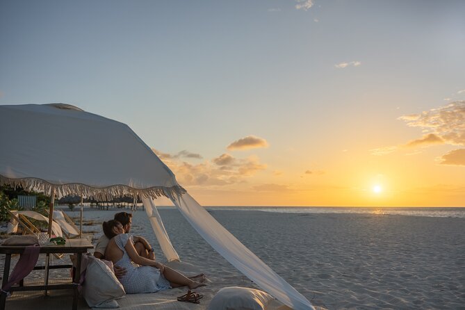 Aruba Romantic Sunset Photoshoot & Beach Picnic in Luxury Cabana - Proposal and celebration planning