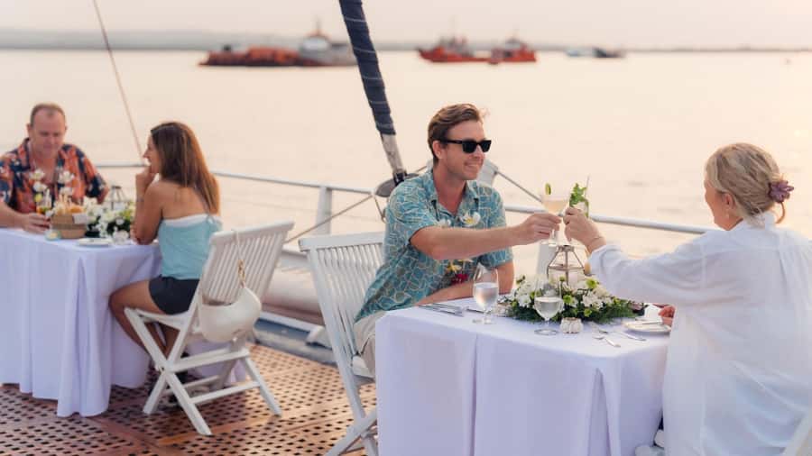 Bali/Benoa: 5-Course Romantic Evening Cruise With Live Music - Benoa Harbor sets the tone