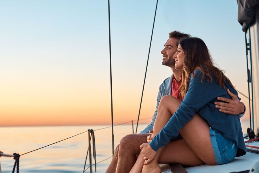 Barcelona: Romantic Private Sailing Tour - Barcelona’s skyline from the Mediterranean