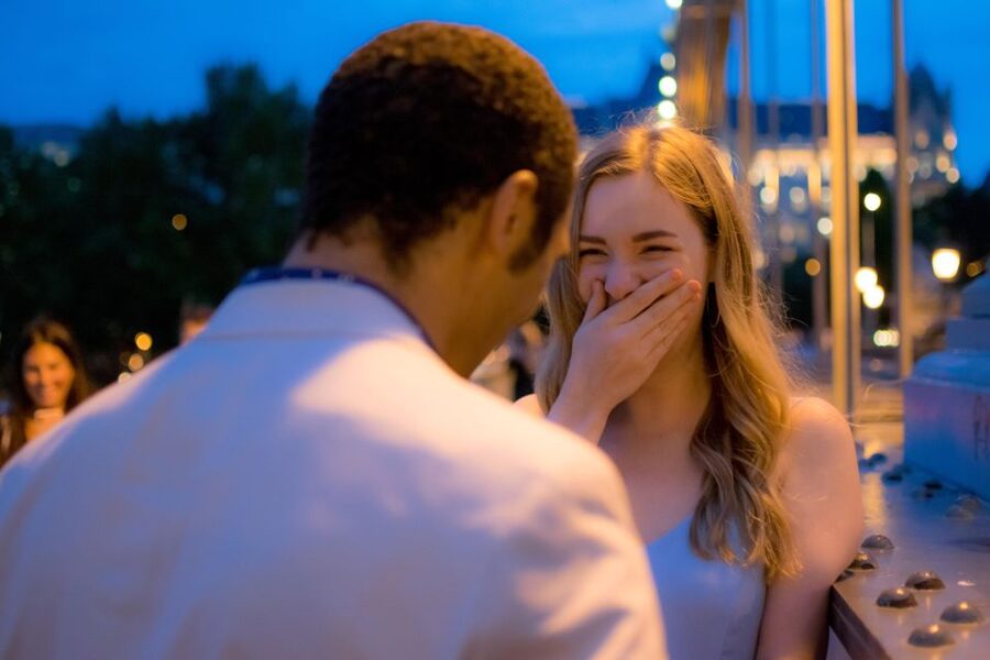 Budapest: Proposal Photos at enchanting Fisherman's Bastion - The proposal moment at the agreed location