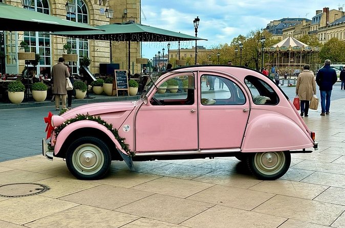 Christmas illuminations in 2CV - With 2 Presents (Food + goodies) - Medieval gates and the Romanesque church