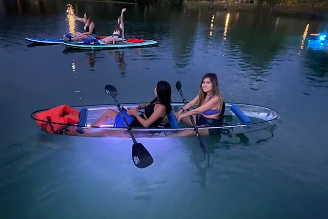 Date Night LED Glow Clear Kayak or Paddleboard & Champagne - Picking a clear kayak or paddleboard