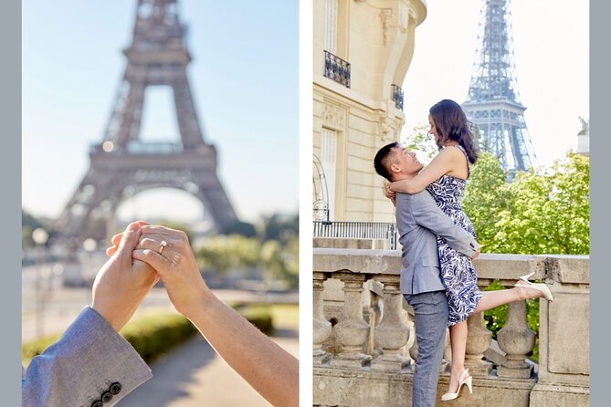 Eiffel Tower Surprise Proposal Engagement - Meeting at 8 Port de Suffren
