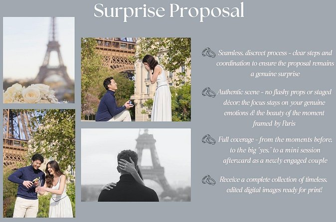 Eiffel Tower Surprise Proposal Engagement - Champagne and the first minutes of being engaged