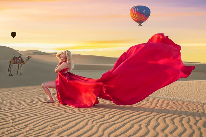 Flying Dress Photoshoot Dubai Solo, Couple and Group 3Hours - What the three-hour Dubai session is really like