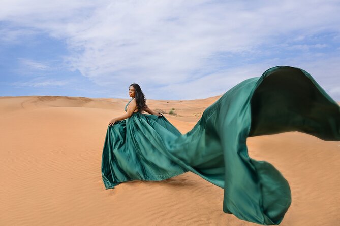 Flying Dress Photoshoot Dubai Solo, Couple and Group 3Hours - Hotel transfers make the package easier
