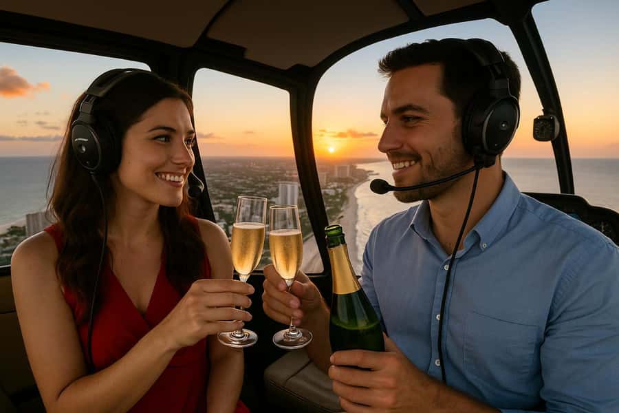 Fort Lauderdale : Romantic Champagne Helicopter Flight Tour - At Banyan Air Service: getting ready for takeoff