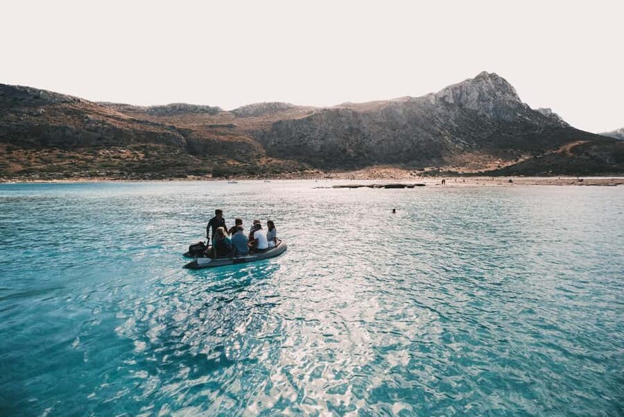 Kissamos: Romantic Sunset Sailing Catamaran Cruise - Agios Sozon: the main stop for swimming and water play