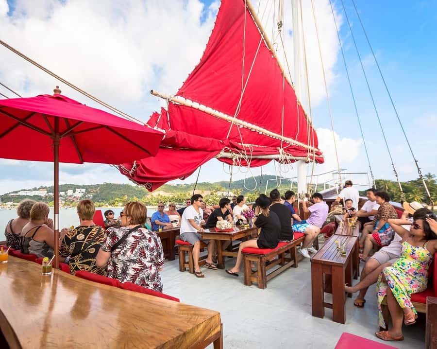 Koh Samui: Red Baron Romantic Sunset Dinner Cruise - Sunset from the Red Baron
