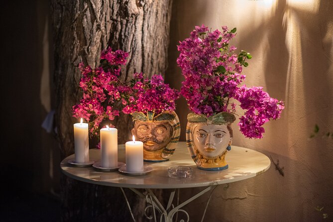 Romantic Dinner from Taormina with Vintage Car Tour - Arriving at a castle for the aperitif