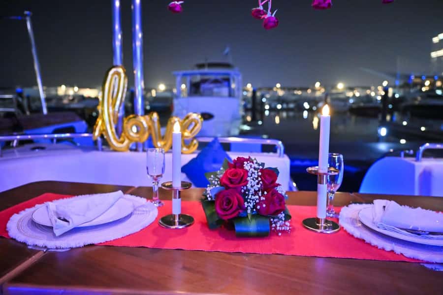 Romantic Dinner on Private Yacht - Setting sail toward Dubai Marina