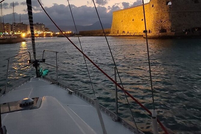 Romantic Luxury Sunset sailing - Leaving Heraklion Through the Venetian Port