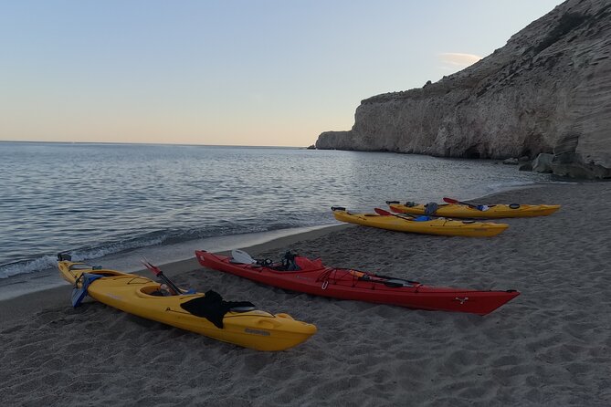 Romantic Sunset Kayaking Tour in Papafragas Cave, Milos - Sunset hopes and real weather