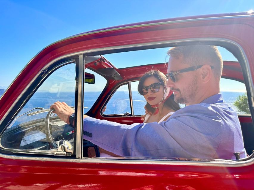 Sorrento Coast Couples Photo Tour by Vintage Fiat 500 - From Sorrento to Piazzale Murat