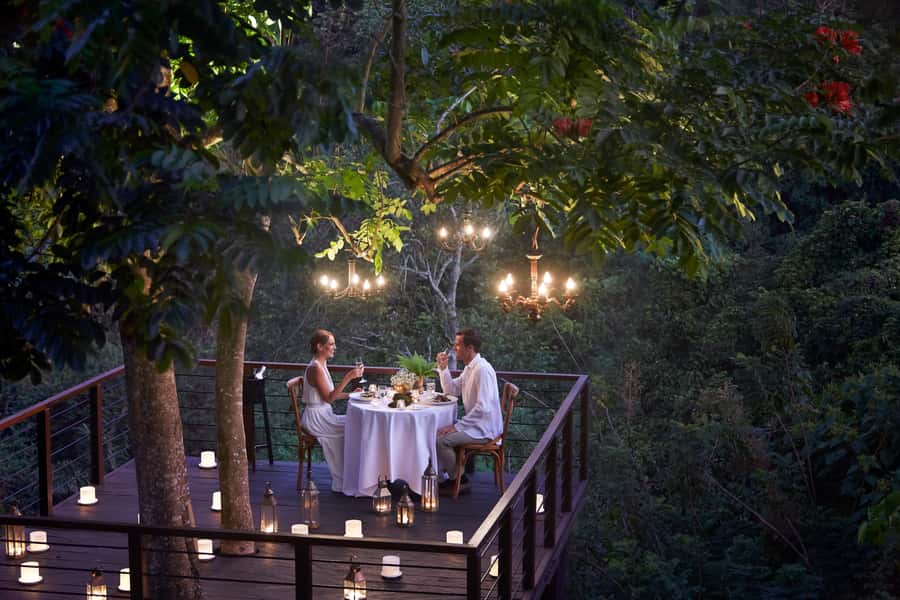 Ubud: Romantic Dinner on a Forest Tree Deck - A six-course dinner with several menu choices