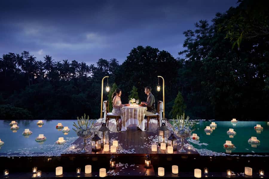 Ubud: Romantic Floating Dinner Under the Stars - The opening course: scallop and prawn mousseline