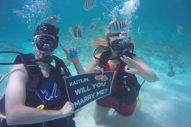 Underwater Marriage Proposal - Champagne on the boat after the surprise