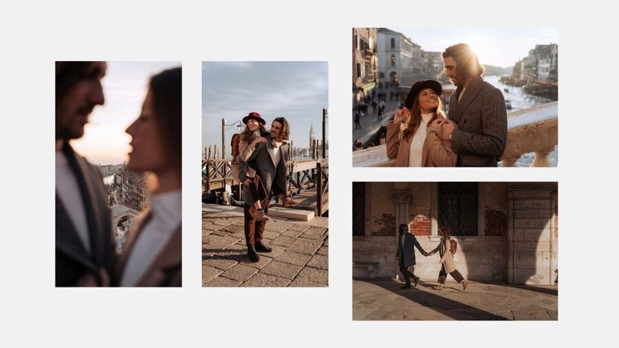 Venice: Elegant couple photos on your vacation - Candid portraits instead of stiff vacation poses