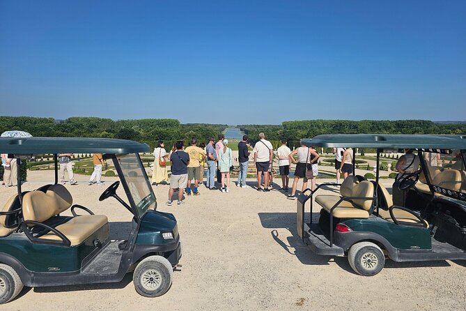 Versailles Golf Cart Guided Tour and Romantic Boat with Champagne - How the five-hour schedule works