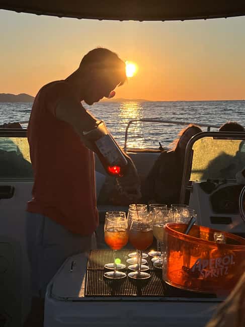 Zadar: Romantic, Luxury Sunset Boat Tour with Aperol Spritz - Aperol, Prosecco, and the music onboard